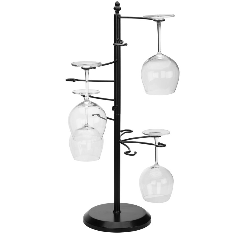 Red Barrel Studio® Tabletop Wine Glass Rack in Black Wayfair